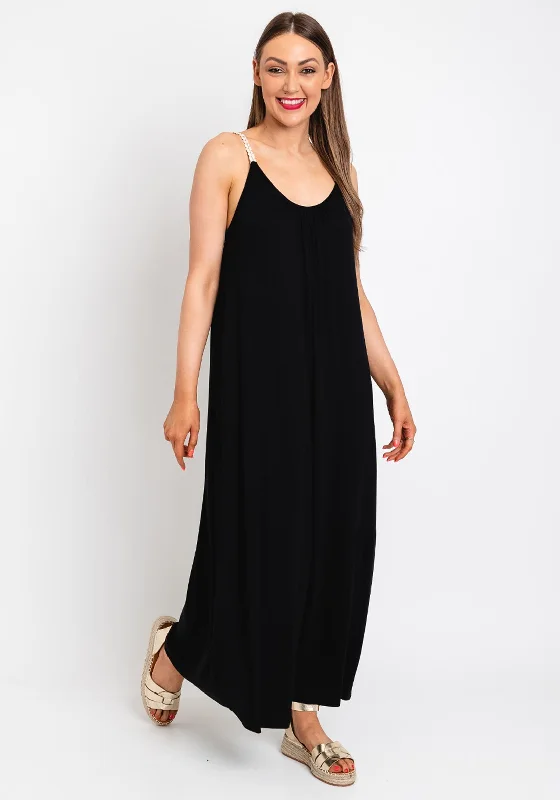 Huge Discounts The Serafina Collection One Size Braided Strap A-Line Dress, Black