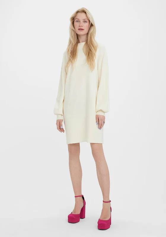 Vero Moda Nancy Funnel Neck Mini Jumper Dress, Birch