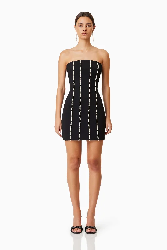 YEAR-End Clearance Sonnet Mini Strapless Pearl Dress In Black