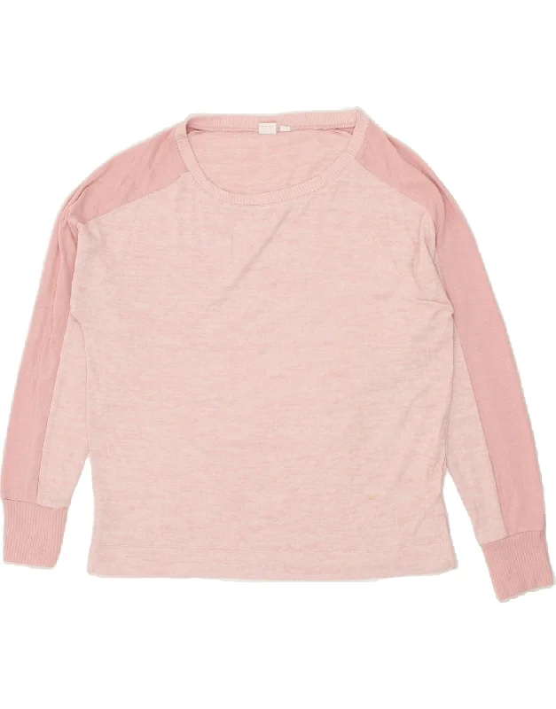 Inventory Reduction GAP Womens Oversized Crop Boat Neck Jumper Sweater UK 14 Medium Pink