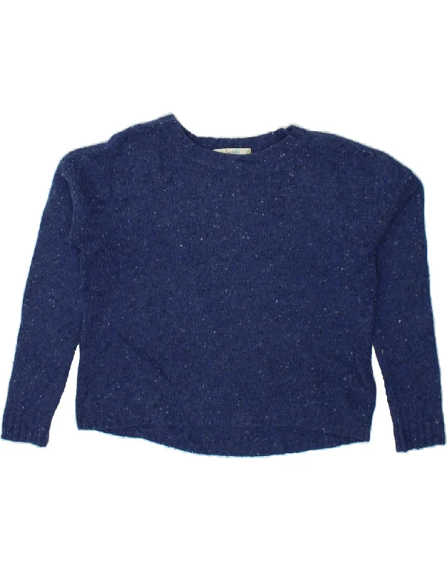 BODEN Womens Boat Neck Jumper Sweater UK 12 Medium Navy Blue Flecked