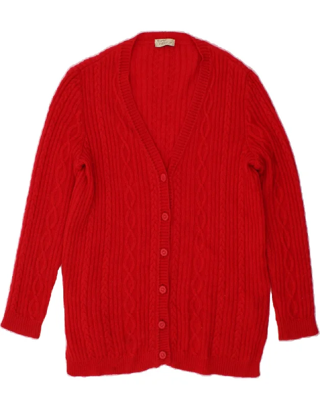 GIORGIO GRATI Womens Longline Cardigan Sweater UK 16 Large Red