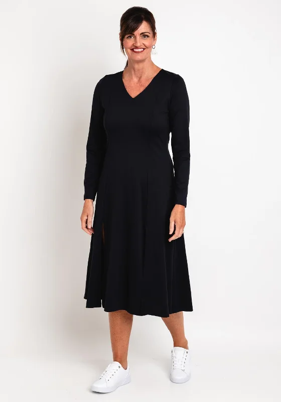 Bargain Prices Elsewhere Colorado Split Hem Midi Dress, Black