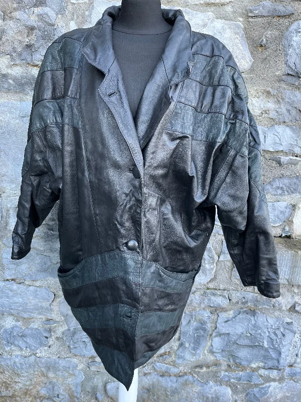 Huge Discounts 80s leather long jacket uk 12