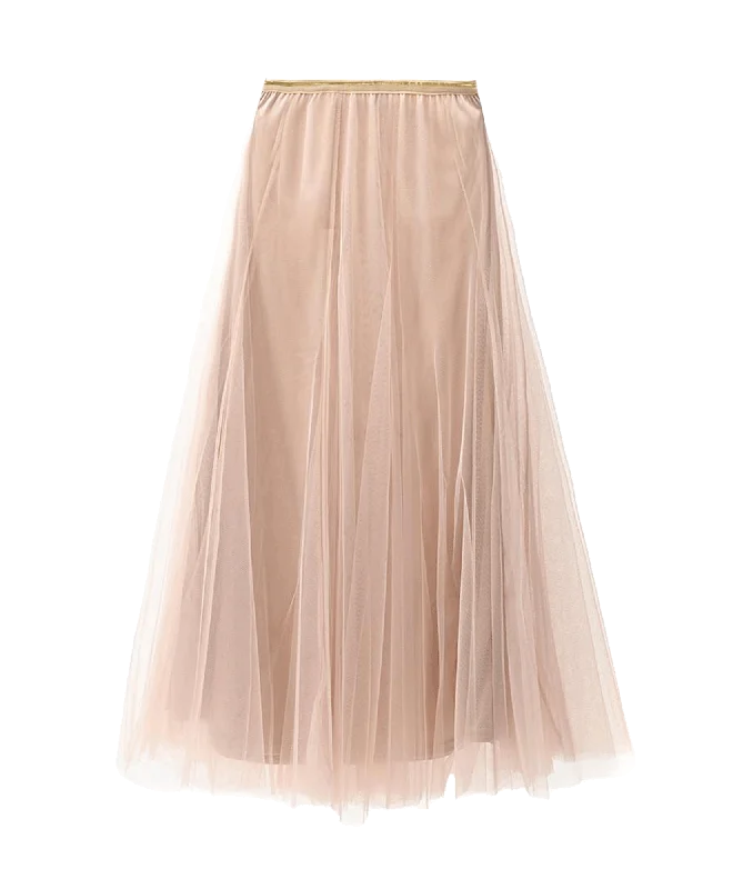 Year-End Clearance Tulle Layer Skirt - Beige