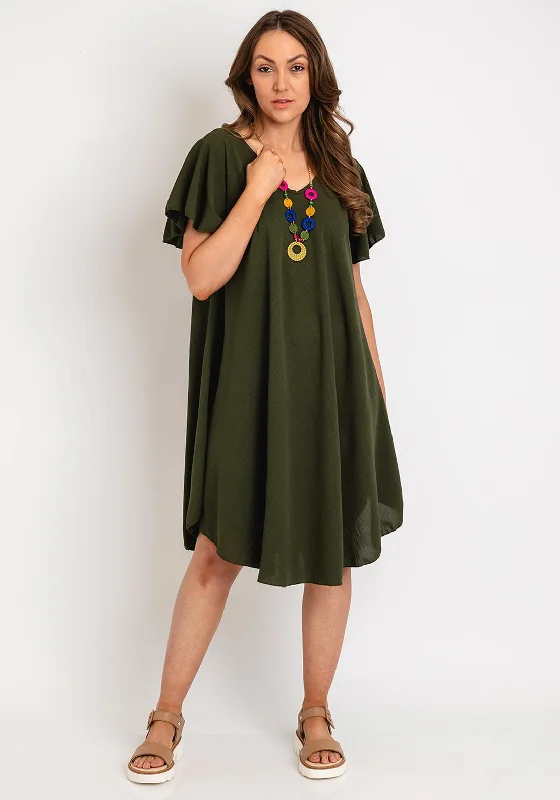 Season Finale Sale The Serafina Collection One Size Tunic Mini Dress, Khaki