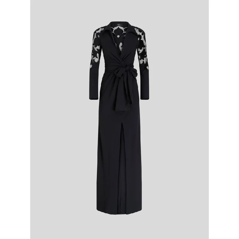 Exclusive Access LONG DRESS WITH EMBROIDERY AND TULLE