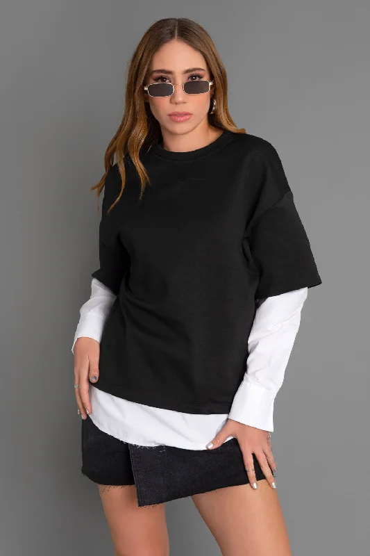 Best Seller Sudadera de fit oversized manga contraste