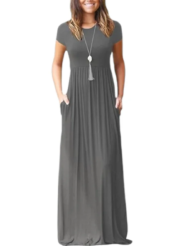 Maxi With Pocket Dress In Gray