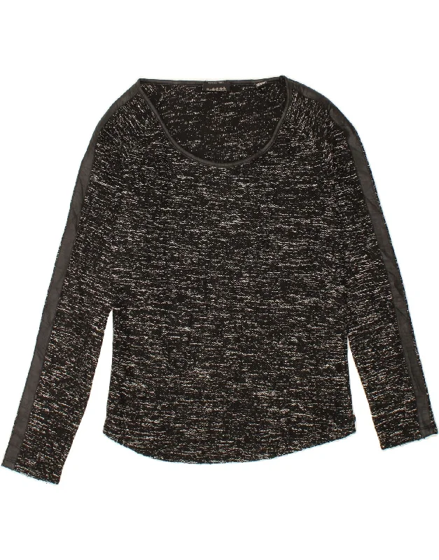 Can't Miss MAISON SCOTCH Womens Boat Neck Jumper Sweater US 2 XS Black Flecked