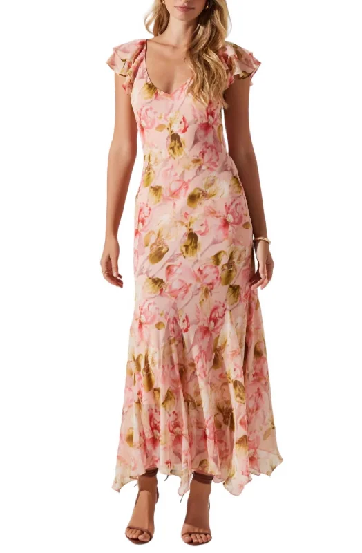 Early Bird Discount Wisteria Dress In Pink Multi