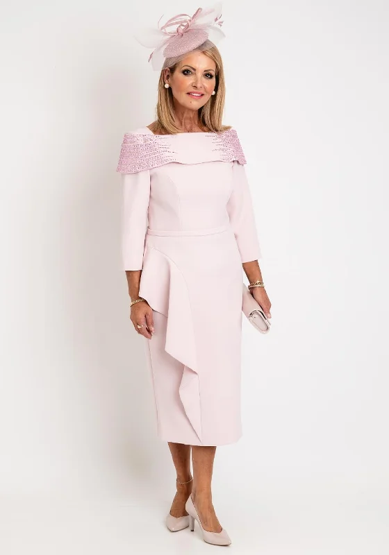 Special Savings Veni Infantino Delicately Beaded Neckline Midi Dress, Petal