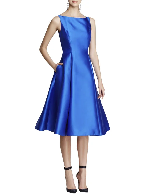 Deal Zone Womens Sleeveless Tea Length Cocktail Dress