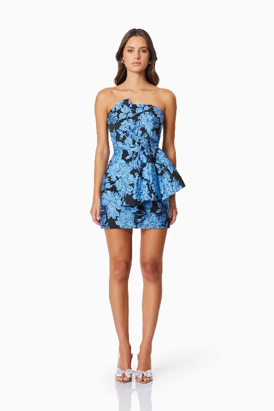 Super Savings Kayla Strapless Party Mini Dress In Blue