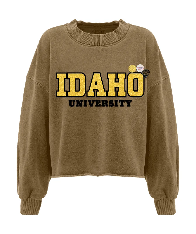 Steals and Deals Sweatshirt crop porter havane "UNIVERSITY"