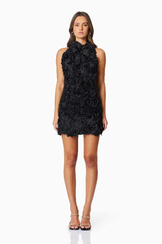 Price Break Megan Halter Neck Mini Dress In Black