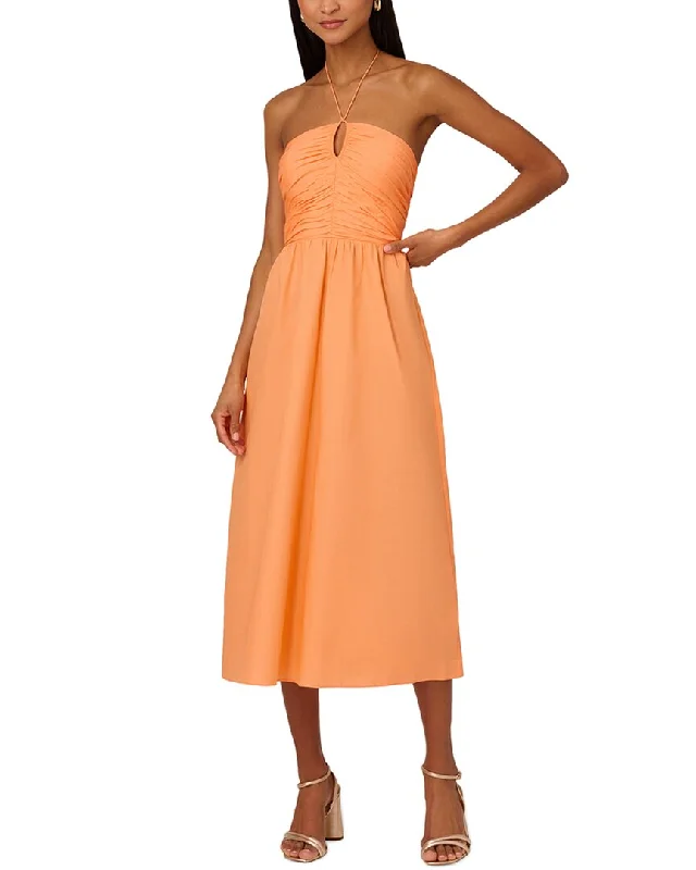 Best Bargains Adrianna Papell Halter Shirred Midi Dress