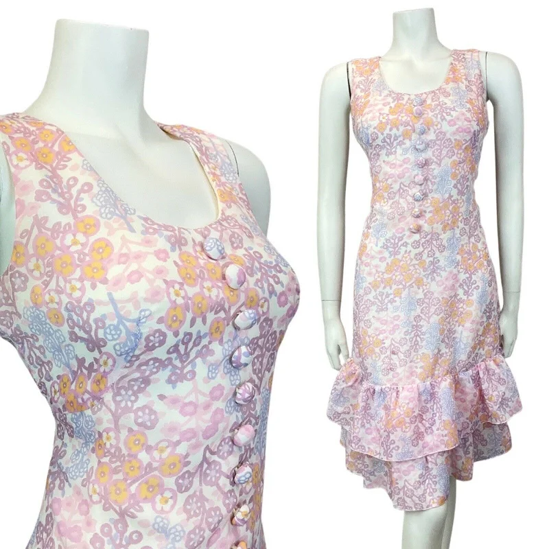 Stock Up and Save VTG 60s 70s PURPLE WHITE ORANGE FLORAL RUFFLED BETTY BARCLAY SUMMER DRESS 10 Stock Up and Save VTG 60s 70s PURPLE WHITE ORANGE FLORAL RUFFLED BETTY BARCLAY SUMMER DRESS 10