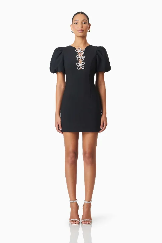Last Chance Delia Diamante Mini Dress In Black