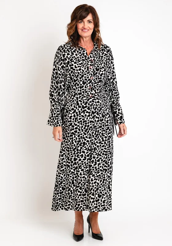 The Best Prices Kameya Spot Print A-line Shirt Maxi Dress, Black & White