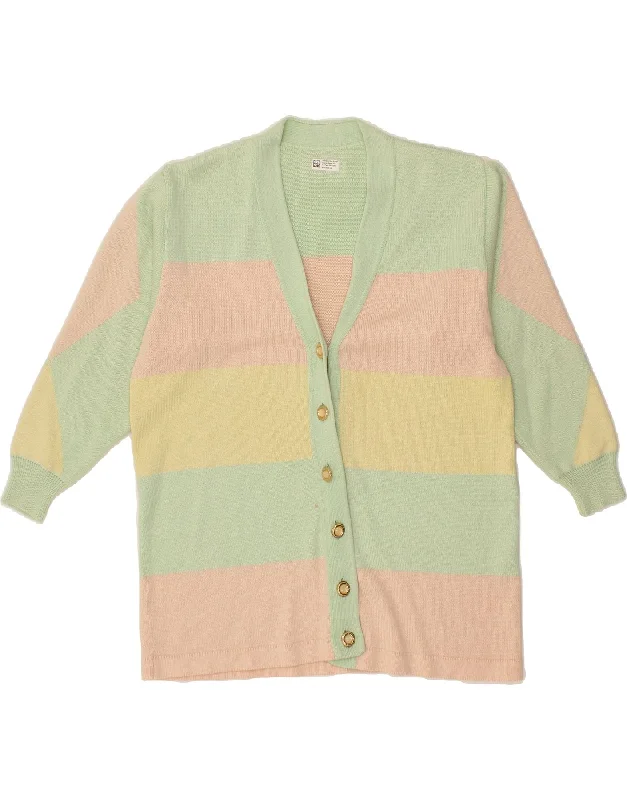 Lowest Price VINTAGE Womens Cardigan Sweater UK 16 Large Multicoloured Colourblock
