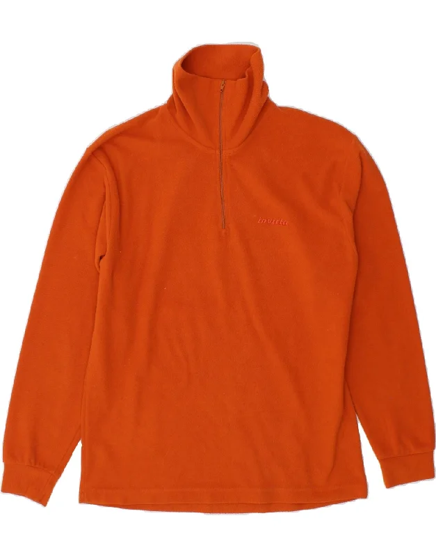 Don't Miss INVICTA Womens Zip Neck Fleece Jumper UK 10 Small Orange Polyester