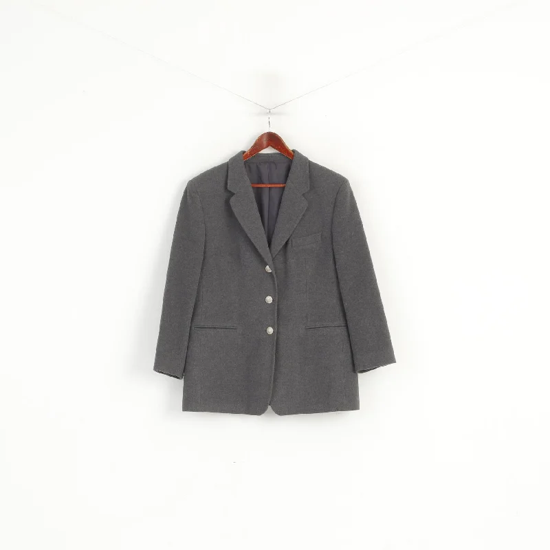 Savings Galore Vittoria Verani Women 20 50 XXL Jacket Grey Virgin Wool Cashmere Vintage Blazer