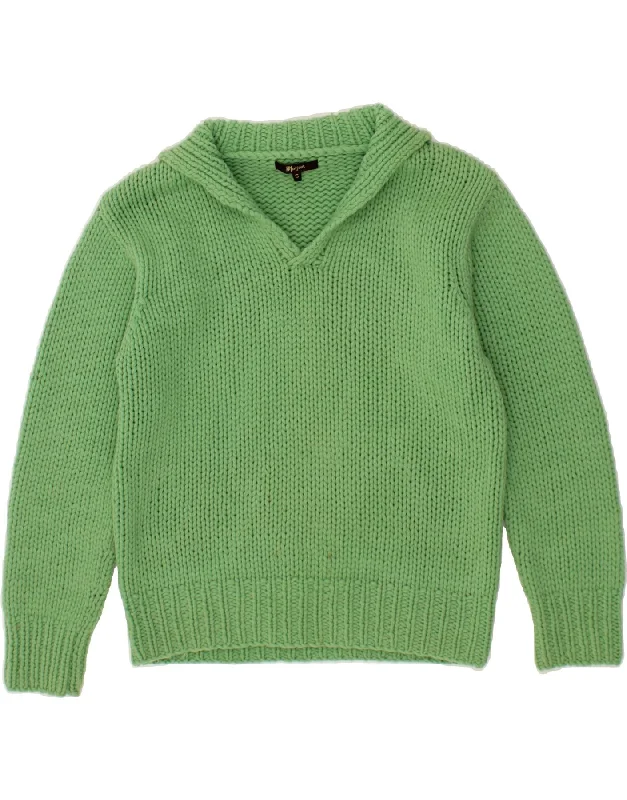 MONSOON Womens Oversized Shawl Neck Jumper Sweater UK 10 Small Green