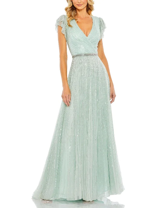 Super Deal Womens Embellished Formal Evening Dress