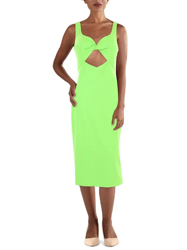 Super Bargain AQUA FORMAL Womens Green Zippered Twist Front Cut Out Slitted Back Lined Sleeveless Sweetheart Neckline Midi Cocktail Sheath Dress Super Bargain AQUA FORMAL Womens Green Zippered Twist Front Cut Out Slitted Back Lined Sleeveless Sweetheart Neckline Midi Cocktail Sheath Dress