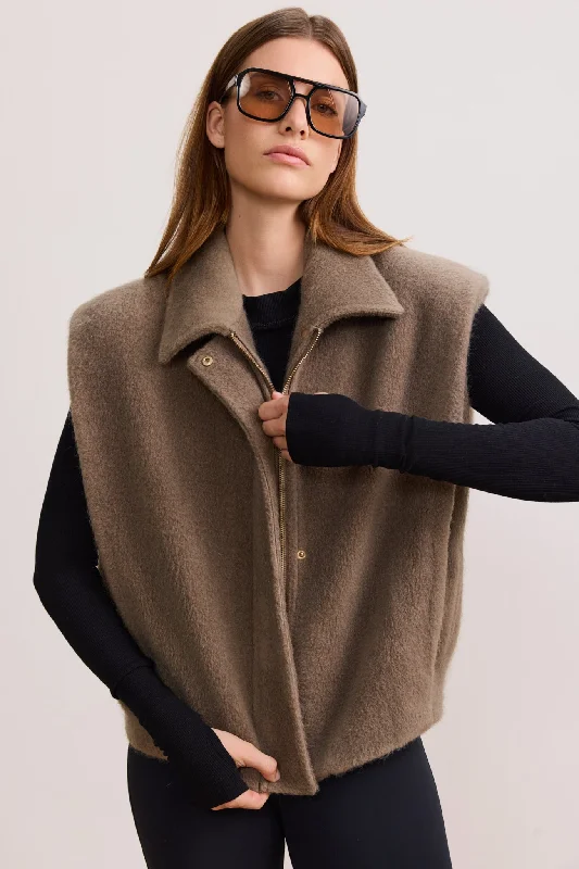 Weekend Flash Sale JUNE vegan mohair vest - Truffle
