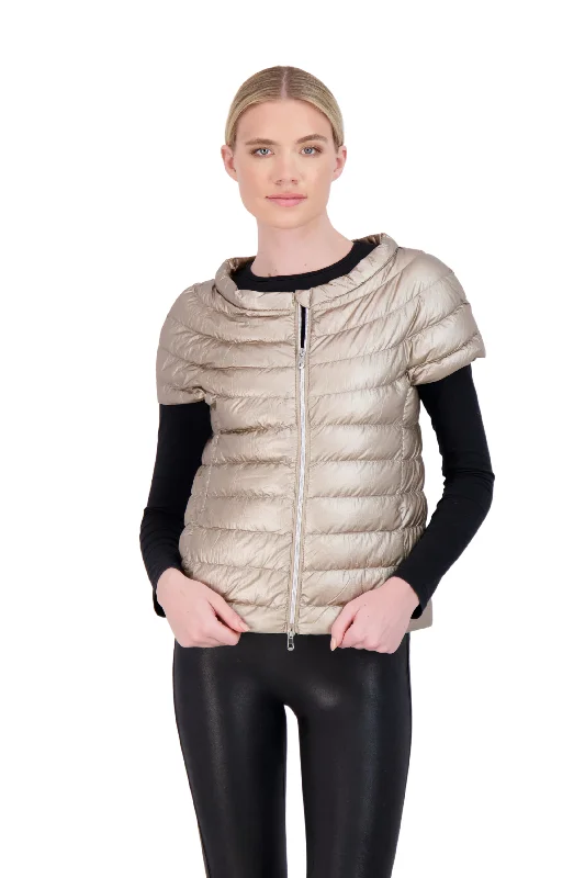 Referral Discount The St Ives | Down Vest Metallic Gold