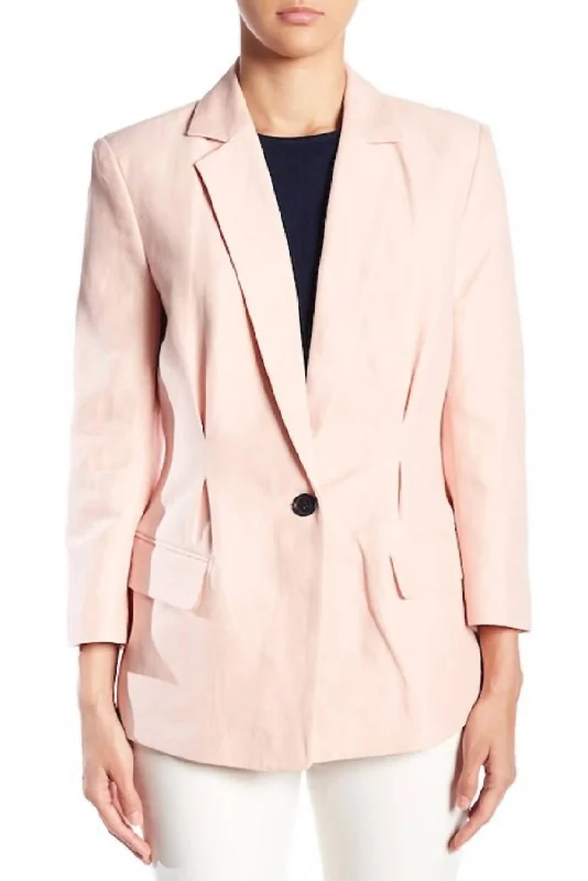 Lian Rose Blush Linen Blazer