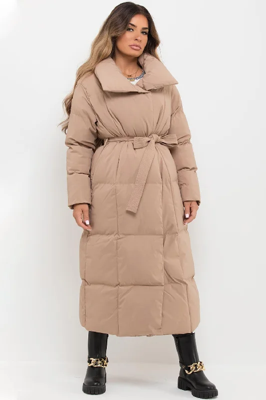 Referral Discount Longline Duvet Puffer Coat Beige