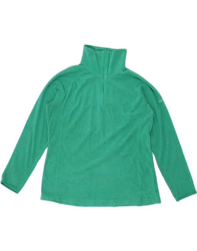 Deal Frenzy COLUMBIA Womens Zip Neck Fleece Jumper UK 18 XL Green Polyester