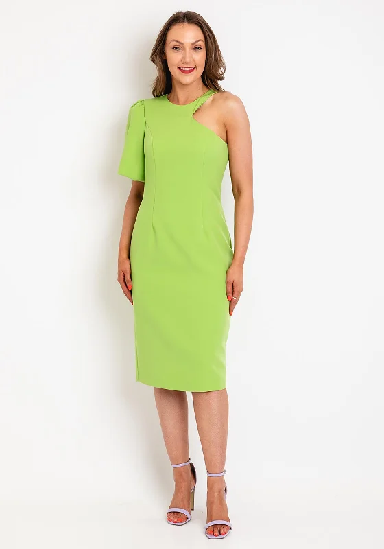 Fantastic Offers Castings One Sleeve Pencil Midi Dress, Lime Green