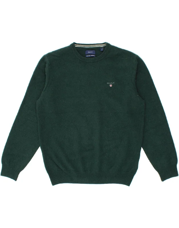 The Best Prices GANT Womens Crew Neck Jumper Sweater UK 16 Large Green Wool