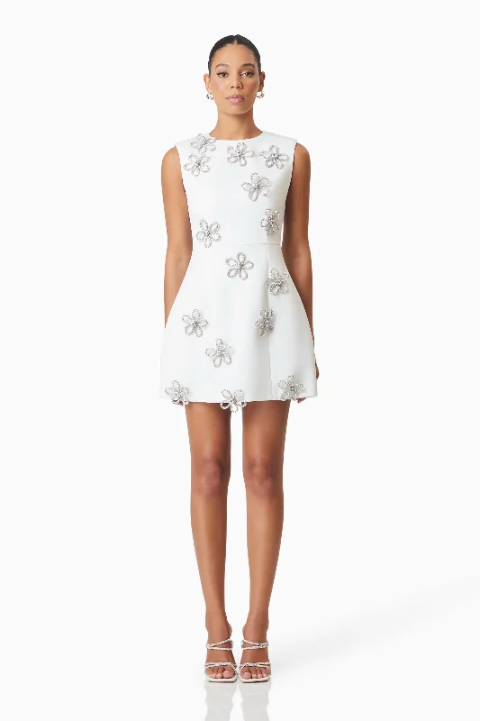 Holiday Sale Maiara Diamante Mini Dress In White