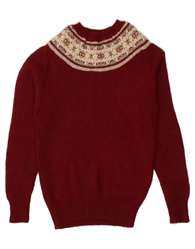 Savings Galore VINTAGE Womens Turtle Neck Jumper Sweater IT 44 Medium Red Fair Isle