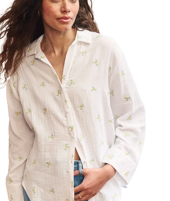 Bargain Prices Embroidered Cotton Shirt - White