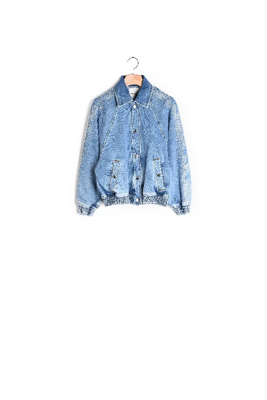 Members Only Blouson en jean orné de strass