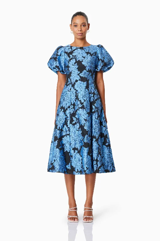 Overstock Kayla Cocktail Midi Dress In Blue