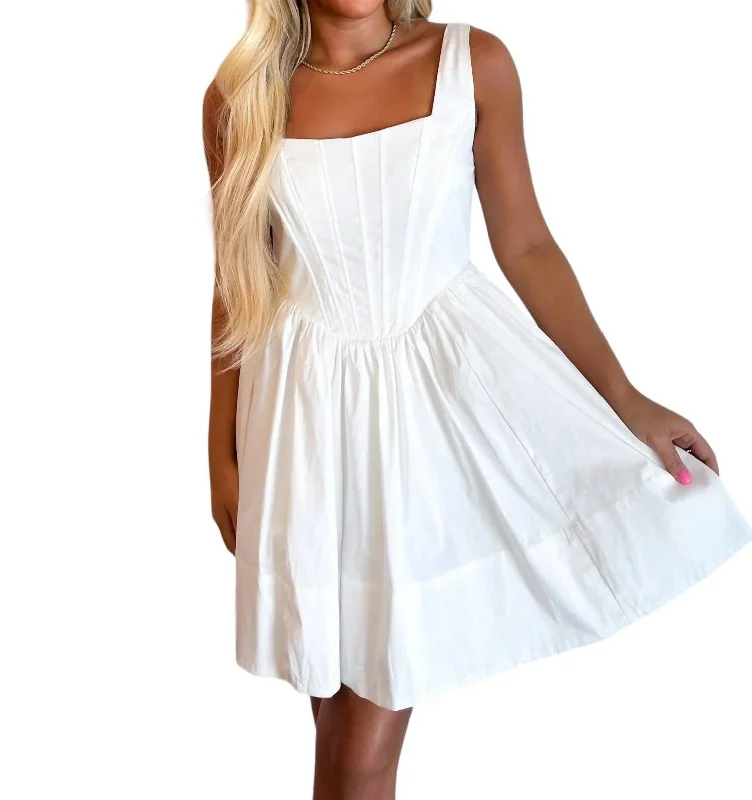 Extra Discounts Corset Mini Dress In White