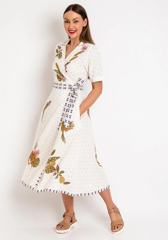 Time-Limited Offer White Stuff Felicity Maxi Wrap Dress, Ivory Multi