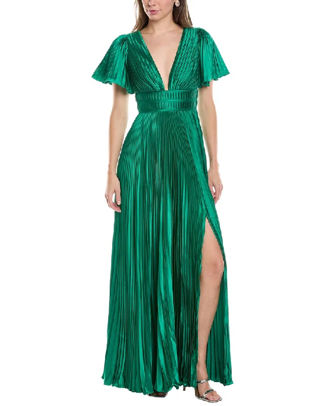 AMUR Jupiter Pleated Sleeve Gown