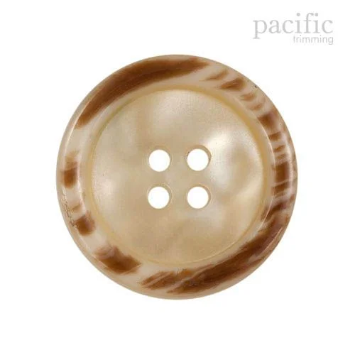 Best Bargains Marble Round Rim 4 Hole Brown Polyester Jacket Coat Button