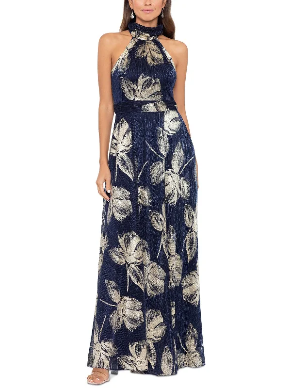 Crazy Deals Womens Halter Polyester Evening Dress