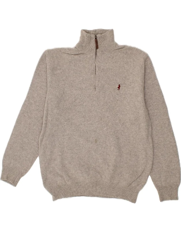 New Deals MARLBORO CLASSICS Womens Zip Neck Jumper Sweater UK 20 2XL Grey