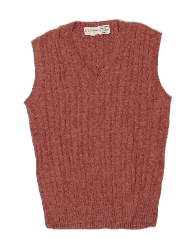 Price Smash VINTAGE Womens Vest Tank Top IT 42 Medium Brown Polyacrylic