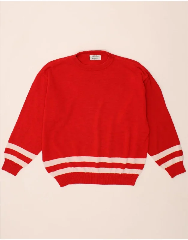 BENETTON Womens Crew Neck Jumper Sweater UK 20 2XL Red Cotton